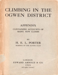 Climbing in the Ogwen District Supplement cover